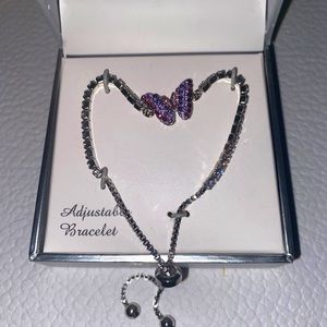 Adjustable Multi-Colored Butterfly Bracelet